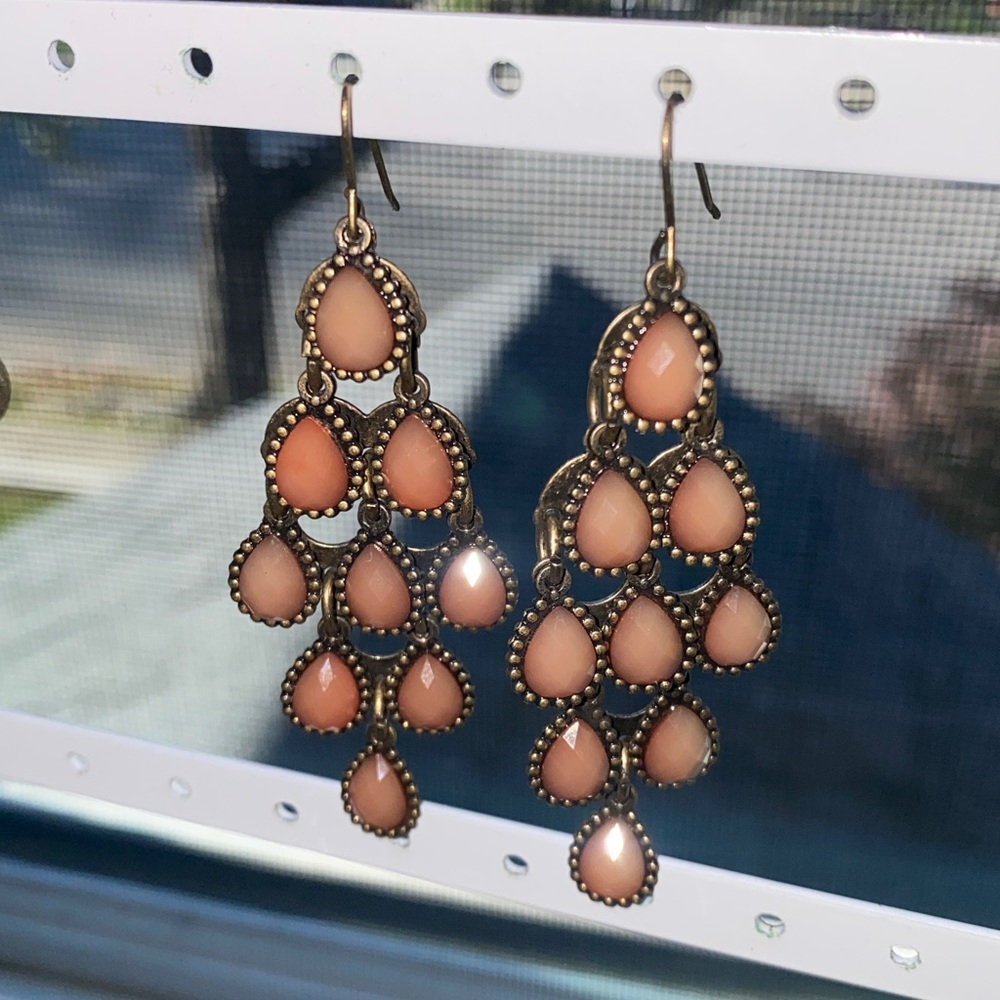 Chandelier Teardrop Earrings in Blush